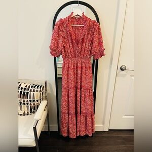 Floral Red Maxi Dress